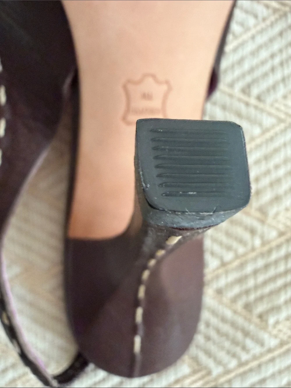 BCBGMaxAzria Lavender and Brown butter leather & suede pump Gorgeous!!